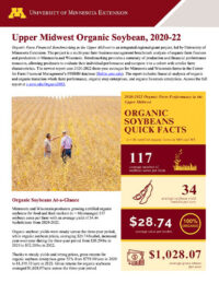 report cover for upper midwest organic soybean 2020-22